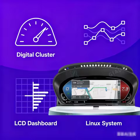 YANFU 12.3" Inches Full Digital LCD Display For 5 Series 2003-2009 BMW E60 E61 E63 E64 Updated Clust