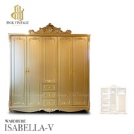 ISABELLA V WARDRUBE ตู้เสื้อผ้าหลุยส์ 5บาน 3ลิ้นชัก Champange Gold Series รุ่น อิซาเบลลา 5