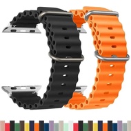 Silicone Ocean strap for watch band Ultra Series 9 SE iwatch 42mm 44mm 45mm 49mm 38mm 40mm 41mm corr