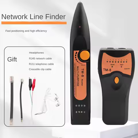 TM-8 Network Line Fnder Network Cable Telephone Cable RJ45 Tester RJ11 Communication Line Checker Li