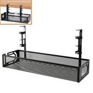 Under Desk Cable Management Tray Wire Management No Drill Cable Tray with Clamp
