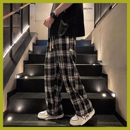 ✢ ∭ ∣ ACHSAWAKE Men's Loose Plaid Pants Retro Fashion Korean Casual Pants