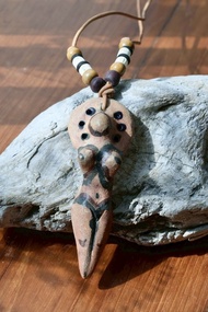 【母親節禮物】大地女神大地之母系列原始陶土項鍊 no4 手捏陶藝