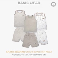 FLUFFY 3/ 4 Bold Series Pants Set Size 1-3 Years 1 Pair (SKD3XB-BRU-2 biru KHAKI/)