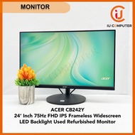 ACER CB242Y 24' INCH 75HZ FHD IPS LED BACKLIGHT FRAMELESS WIDESCREEN USED REFURBISHED MONITOR (UNBOX