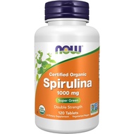NOW Foods Supplements, Certified Organic, Spirulina 1000 mg (Double Strength), Rich in Beta-Carotene