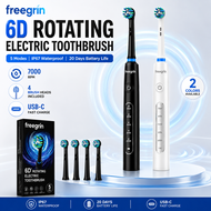 FREEGRIN Smart Electric Toothbrush with 2-Min Timer, 5 Cleaning Modes, 4 Replacement Heads & USB-C F