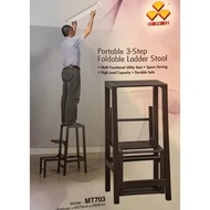 3v 3 tier Foldable Metal Step Stool Ladder Stool Chair Kerusi Bertangga Senang Simpan Solid Easy Storage