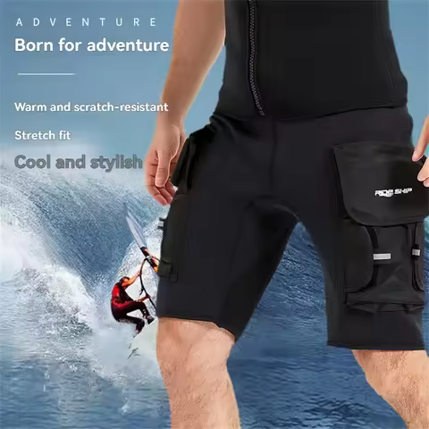 3MM Neoprene Technical Diving Shorts Men And Women Multifunctional 2 pockets For Snorkeling Sailing 