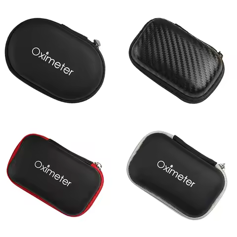 Hard EVA Portable SpO2 Finger Pulse Oximeter Pouch Bag Carrying Case Earphones Data Cable Zipper Sto