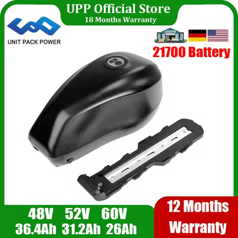 21700 Tank EBike Battery Downtube 48V 33.6Ah 52V 28.8Ah 60V 24Ah Bateria Pack for Electric Bike250W 