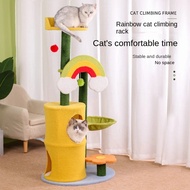 7ou0 Rainbow Cat Climbing Frame Cat Litter Cat Tree One Sisal Cat Scratching Post Multi-cat Family Pet Cat Supplies ToysScratchers Pads &amp; Posts