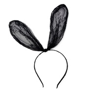 HITAM W Halloween Accessories Black Brocade Rabbit Headband 66212800