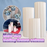 1PC Folding Paper Cylinder For Birthday Booth Bazaar Flower Stand Props Bazaar Booth