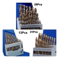 Cobalt Drill Bits Set M35 High Speed Steel Twist Jobber Length for Hardened Metal Stainless Steel Ca