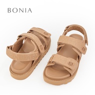 Bonia Medium Brown Phoebe Flat Sandals | Kasut Sandal