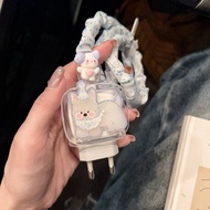 Clear Dog Cable Wrapping Set Cartoon Charger Case USB Protector For iphone 20w 18w 35W
