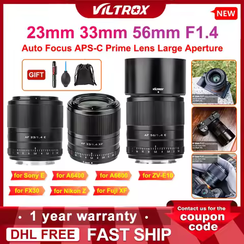 Viltrox 23mm 33mm 56mm F1.4 Auto Focus APS-C Prime Lens Large Aperture for Sony E A6400 A6600 ZV-E10