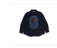 🈹🈹🈹Bape Head Denim Shirt Bape A Bathing Ape 含經典 鯊魚 老虎 迷彩 工裝 抽繩綿褲 長褲 短褲