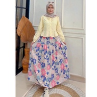 KATUN Bangkok Flower Skirt by NSA Floral Motif BLUE ICE BKK Skirt with floral motif, premium rayon c
