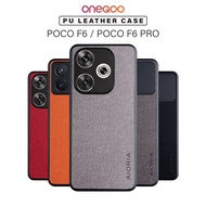 OneQoo POCO F6 / POCO F6 PRO Casing Textile PU Leather Cover Camera Protection Phone Case
