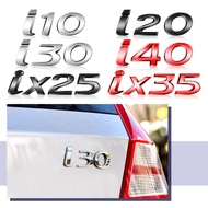 3D Metal Car Sticker For Hyundai I30 I40 I10 I20 Ix25 Ix35 N Line Letter Logo Body Rear Tail Bumper 