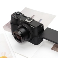 適用機型CANON POWERSHOT V1 手掌紋皮革相機底座皮套