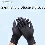 【Spot goods】 100PCS Black Nitrile Gloves Thickened Disposable Gloves Household Cleaning Work Safety Gardening Gloves Kitchen Tools （syl）