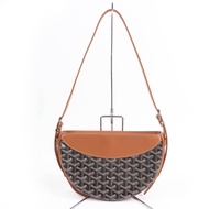 全新未使用 ☆ GOYARD Hirondelle 單肩包，Goyardine 帆布材質，Logo 圖案設計，黑ブラウン，附防塵袋，法國製造，女款