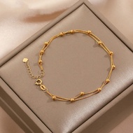 Titanium Steel Double-Layer Gypsophila Bracelet Simple ins Style Niche High-End Feeling 18K Gold Rou