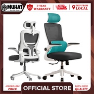 Muha1 Ergonomic Office Chair Mesh Office Chair with Footrest &amp; Lumbar Support Home Chair