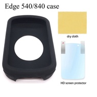 Garmin Edge 540 Edge 840 Case and Tempered Glass Film Silicone Cover Screen Protector for GARMIN EDG