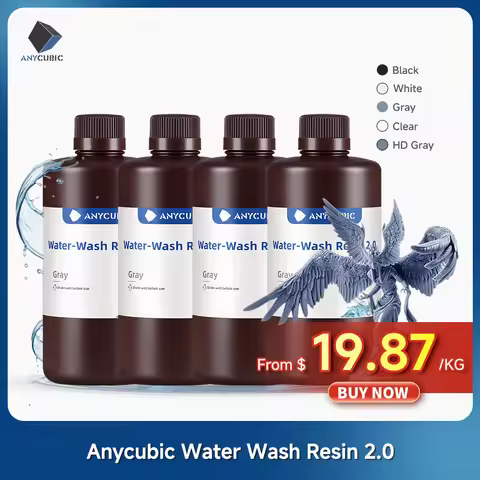 ANYCUBIC Water-Wash Resin 4 KG For 3D Printer 405nm UV Resin Washable 3D Printer Resin For DLP LCD P
