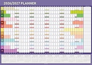 2026 2027 Academic Wall Planner A3 Year to View UK Calendar 42cm x 29cm School Teacher Student Year 