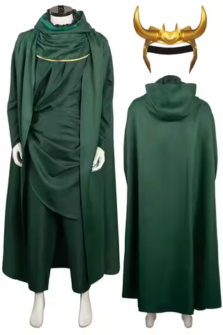 Loki Cosplay 2 Role Play Green Cloak Suits 2023 TV Super Villain Costume Adult Men Roleplay Fantasy 