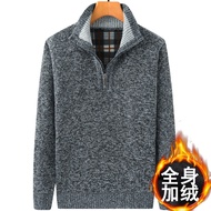 turtleneck sweater half zip sweater half zipper sweater Half Turtleneck Zipper Sweater Fleece Lining