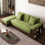 找得 - 梳化床日式布藝可折疊帶茶機客廳小戶型梳化sofa bed 3008(綠色布藝海棉）