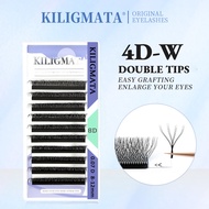 Kiligmata 8D W Eyelashes Double Layer 4D Shape Extensions 8-15mm Natural Soft Volume Fan 0.07-C/D/DD