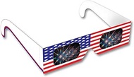 Rainbow Symphony Fireworks Glasses - American Flag # 1 Design, Package of 25