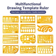 Architectural Design Template Ruler - Geometric Drawing Tool for Students Furniture Circle Ellipse