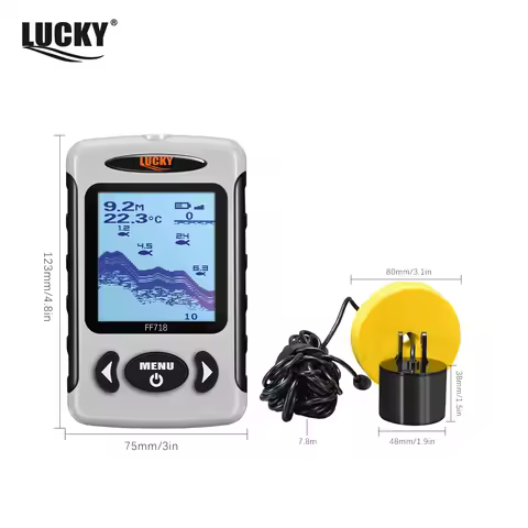 LUCKY FF718D&FF718 2.2inch LCD Portable Fish Finder 200KHz/83KHz Dual Sonar Frequency 100M Detector 