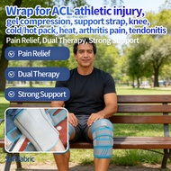 Support Brace for ACL injury, Gel Wrap, Cold/Hot Pack, Arthritis Pain, Tendonitis, Athletic Wrap