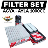 PAKET SERVIS FILTER SET FILTER OLI-UDARA-AC Toyota Agya 1000cc - Daihatsu Ayla 1000cc