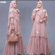 Delima syari dress wanita - gamis wanita - dress syarI free khimar