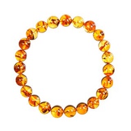 【正佳珠寶】花珀 頂級金紅花珀 7.8-8.3mm 金紅花珀手珠