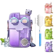 HiGropcore Kawaii Water Bottle Cute Water Bottles with Straw, Double Chamber Water Bottle with Adjus