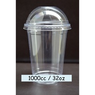 50pcs/set- TB 1000cc / 32oz PP Cup with Dome Lid / Disposable Plastic Cup/ Cawan plastik PP [1000ml]