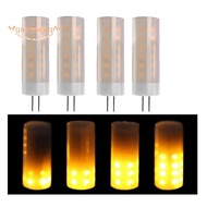 4 Pcs G4 Bulbs 1400-1800k 12V Low Voltage Flame Lamp Atmosphere Decoration Holiday Bulb Chandelier C