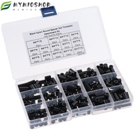 MIOSHOP 320 Pcs Screws Spacers Assortment Kit, Black Electrical Outlet Round Spacer, Hardware Spacer