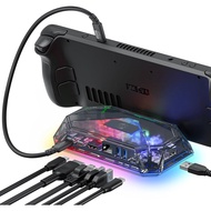 JSAUX Official RGB Dock 12 in 1, 8 in 1 for Steam Deck OLED ROG Ally Legion Go with 4K@120Hz Docking